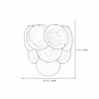 Modern Colorful Disc Art Glass Wall Sconce Line Art Dimension Diagram
