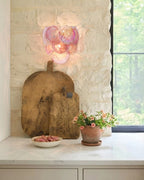 Modern Colorful Disc Art Glass Wall Sconce in Rustic Kitchen Setting
