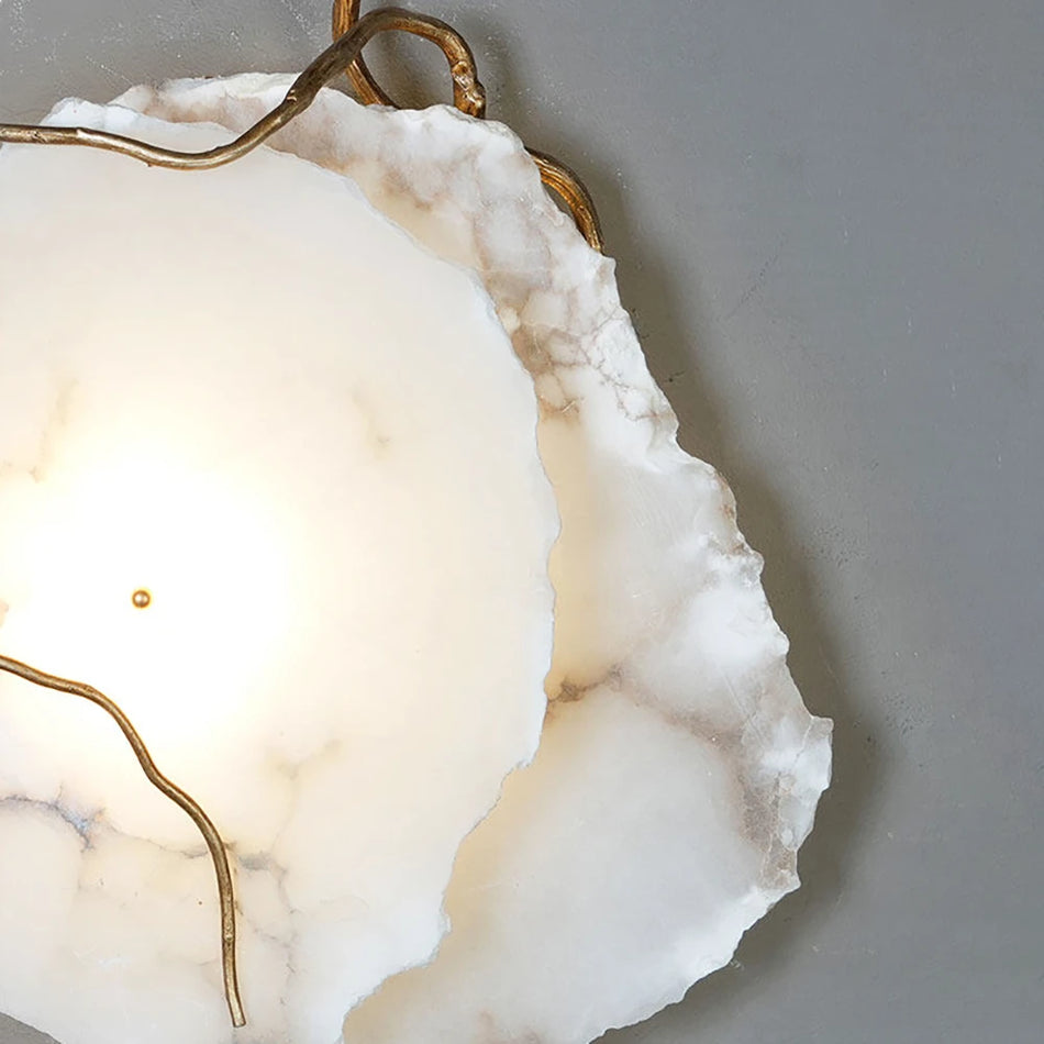 Irregular Alabaster Brass Wall Lamp