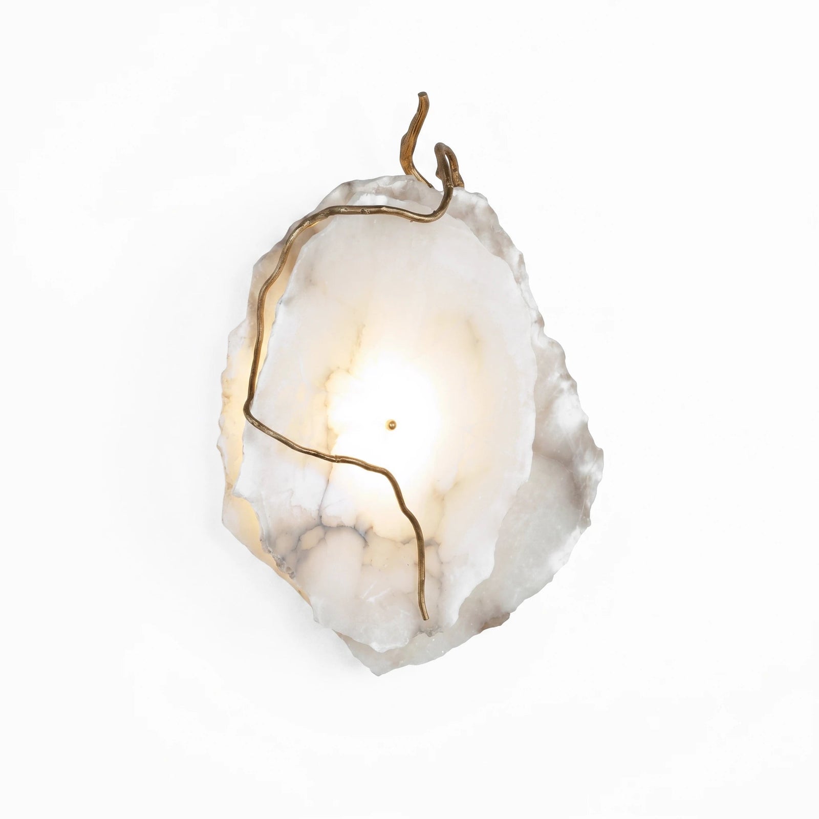 Irregular Alabaster Brass Wall Lamp