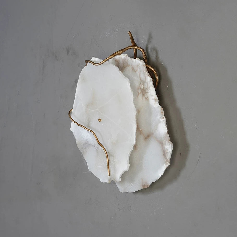 Irregular Alabaster Brass Wall Lamp