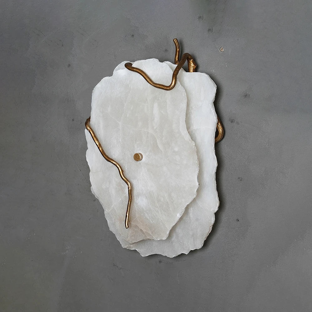 Irregular Alabaster Brass Wall Lamp
