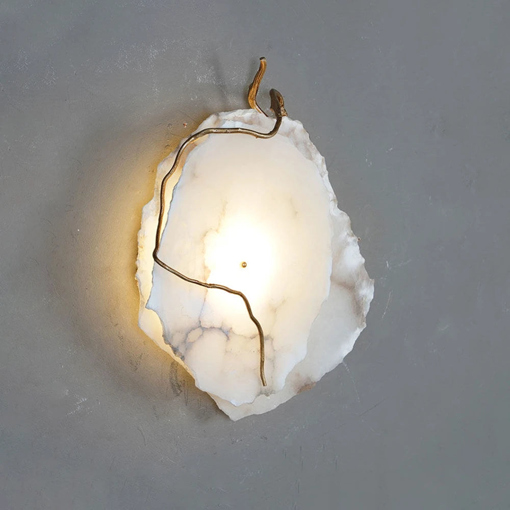 Irregular Alabaster Brass Wall Lamp