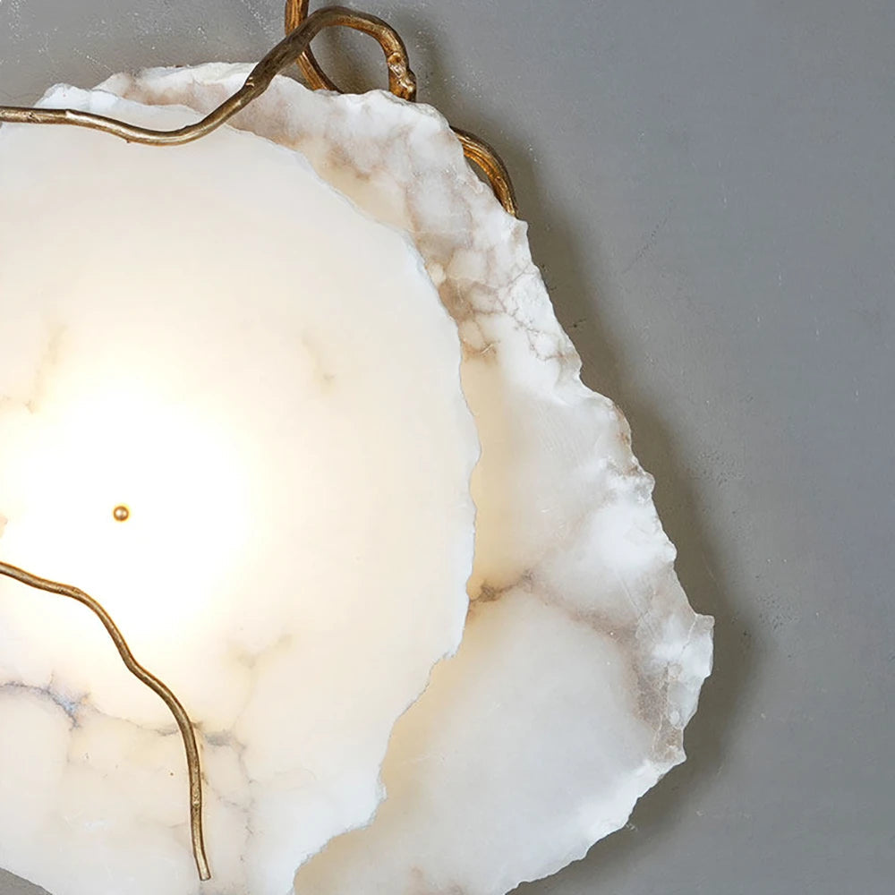 Irregular Alabaster Brass Wall Lamp