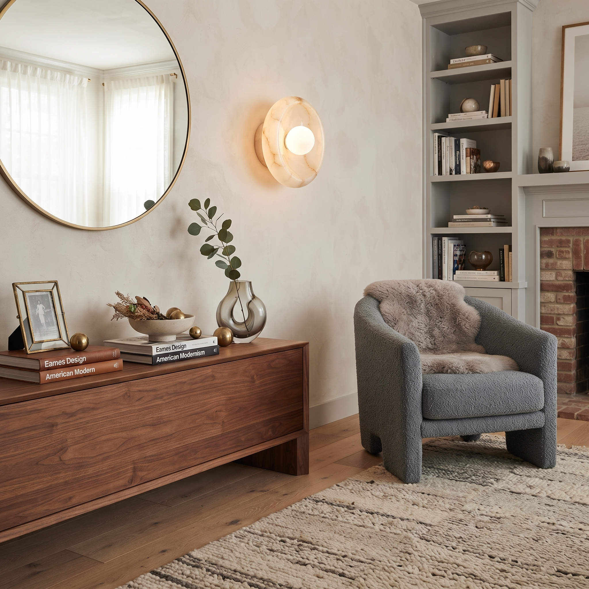 Jade and Marble Wall Sconce