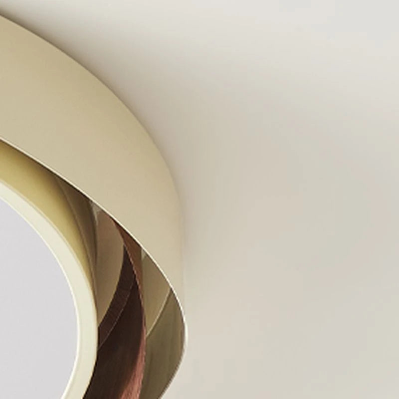 Close Up View of Metal Rim on Flush Mount Ceiling Light