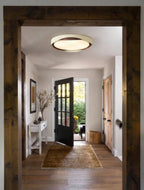 Modern Ceiling Light in Rustic Hallway Entryway