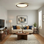 Modern Wood Flush Mount Ceiling Light in Contemporary Living Room