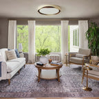 Modern Wood Ceiling Light in Bright Living Room