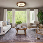 Modern Organic Wood Ceiling Light in Bright Living Room