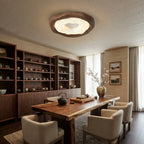 Modern Wood Ceiling Light in Home Office Library