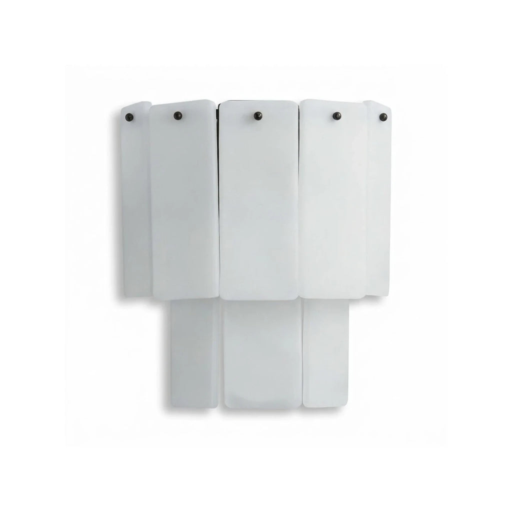 Modern Tiered Alabaster Panel Wall Sconce on White Background