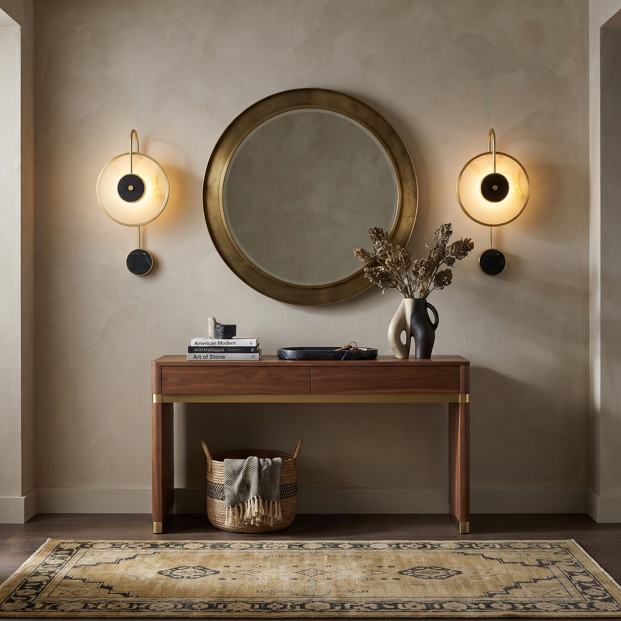 Kandy Alabaster Geometric Sconce