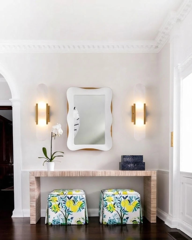 Modern Art Glass Wall Sconces in Entryway Interior