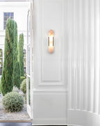 Modern Art Glass Wall Sconce in Vaulted Entryway Foyer