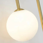 Close Up View of Illuminated Opal Glass Globe Shade and Warm Glow Details