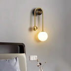 Modern Glass Globe Wall Sconce in Cozy Bedroom Interior
