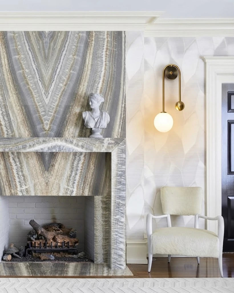 Modern Glass Globe Wall Sconce in Sophisticated Living Space