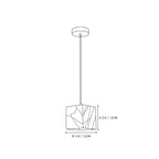 Illuminated Single Cube Alabaster Pendant Light Studio Display
