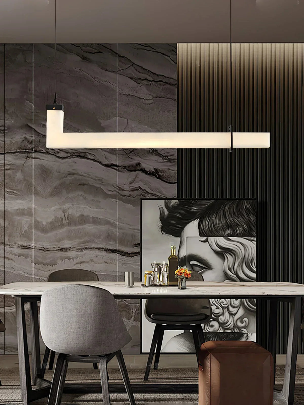 L-Shaped Linear Alabaster Pendant Lamp