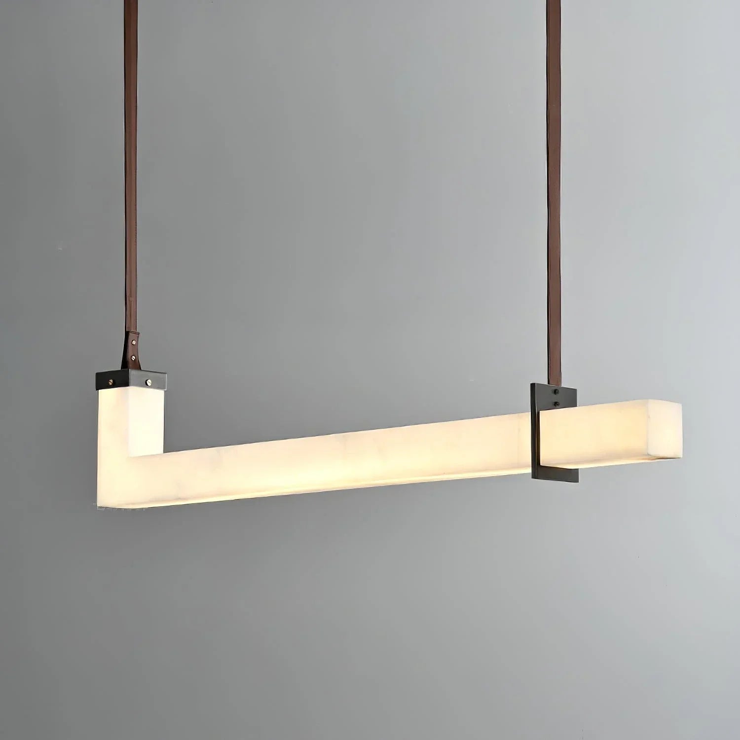 L-Shaped Linear Alabaster Pendant Lamp
