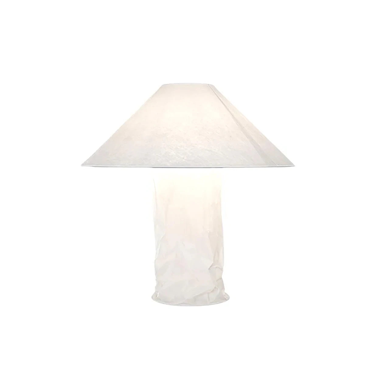 Modern Pleated Paper Shade Accent Table Lamp on Pure White Background