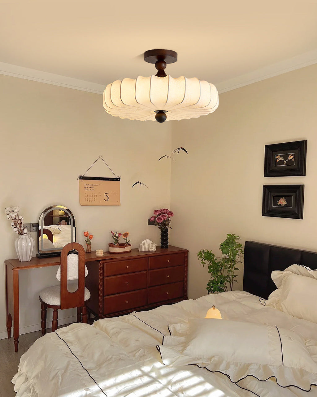 Lattice Fabric Ceiling Lamp