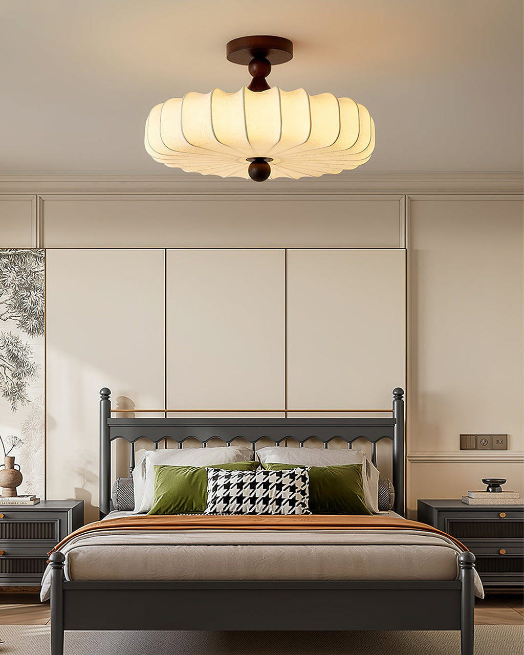 Lattice Fabric Ceiling Lamp