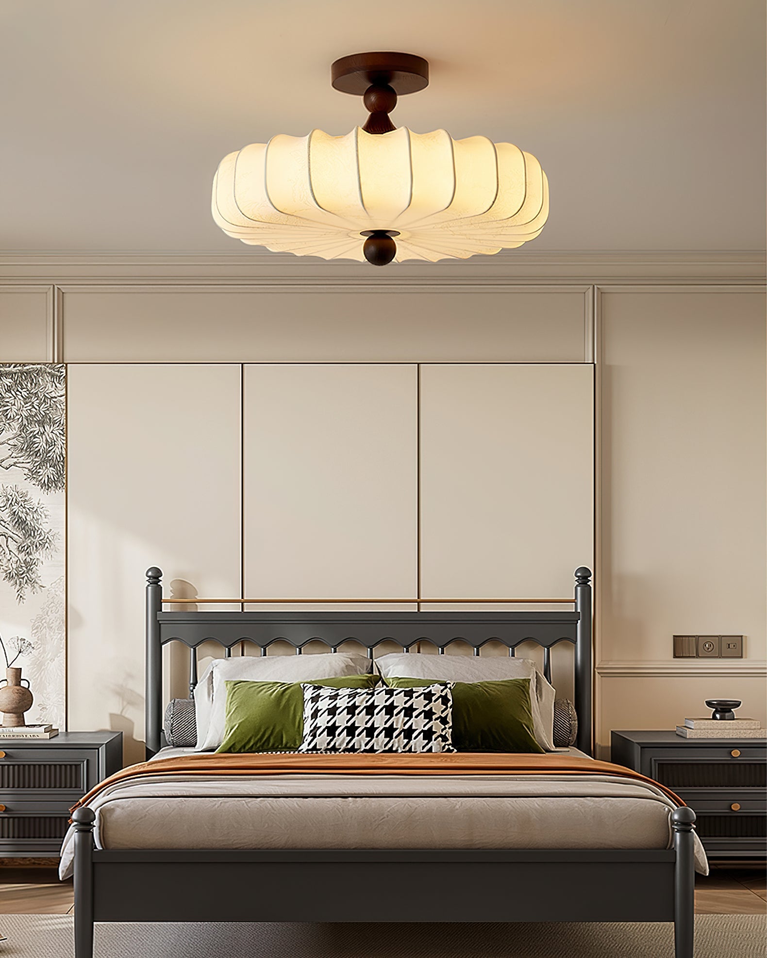 Lattice Fabric Ceiling Lamp