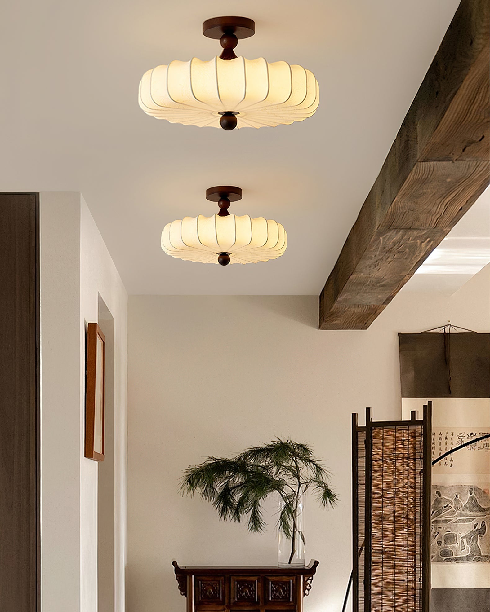 Lattice Fabric Ceiling Lamp