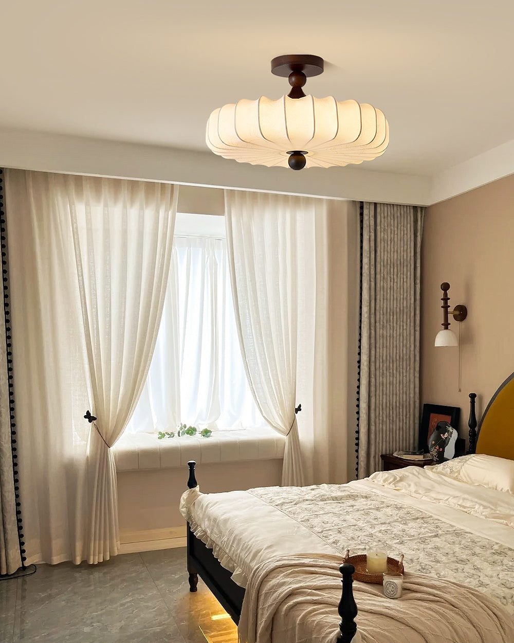 Lattice Fabric Ceiling Lamp