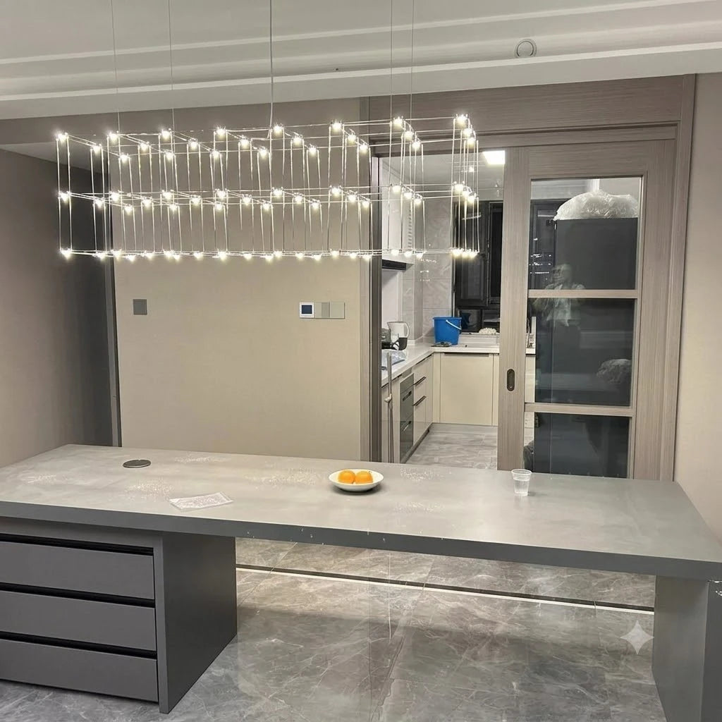 Latticework Linear Chandelier