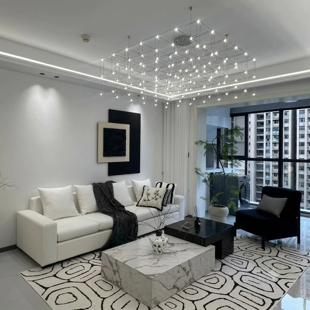 Latticework Linear Chandelier