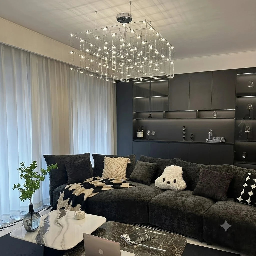 Latticework Linear Chandelier