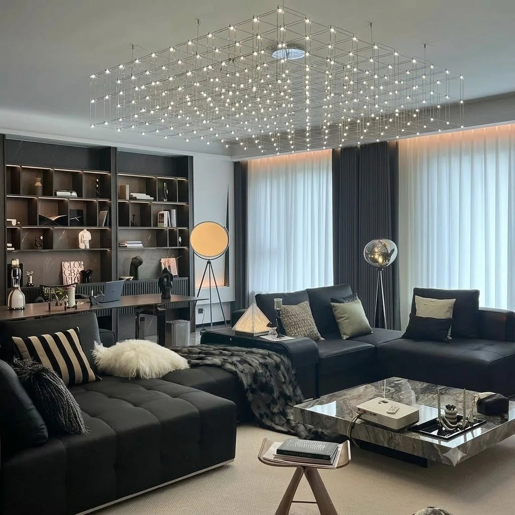 Latticework Linear Chandelier