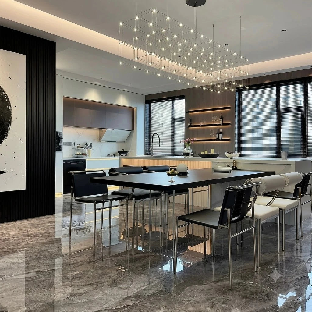 Latticework Linear Chandelier