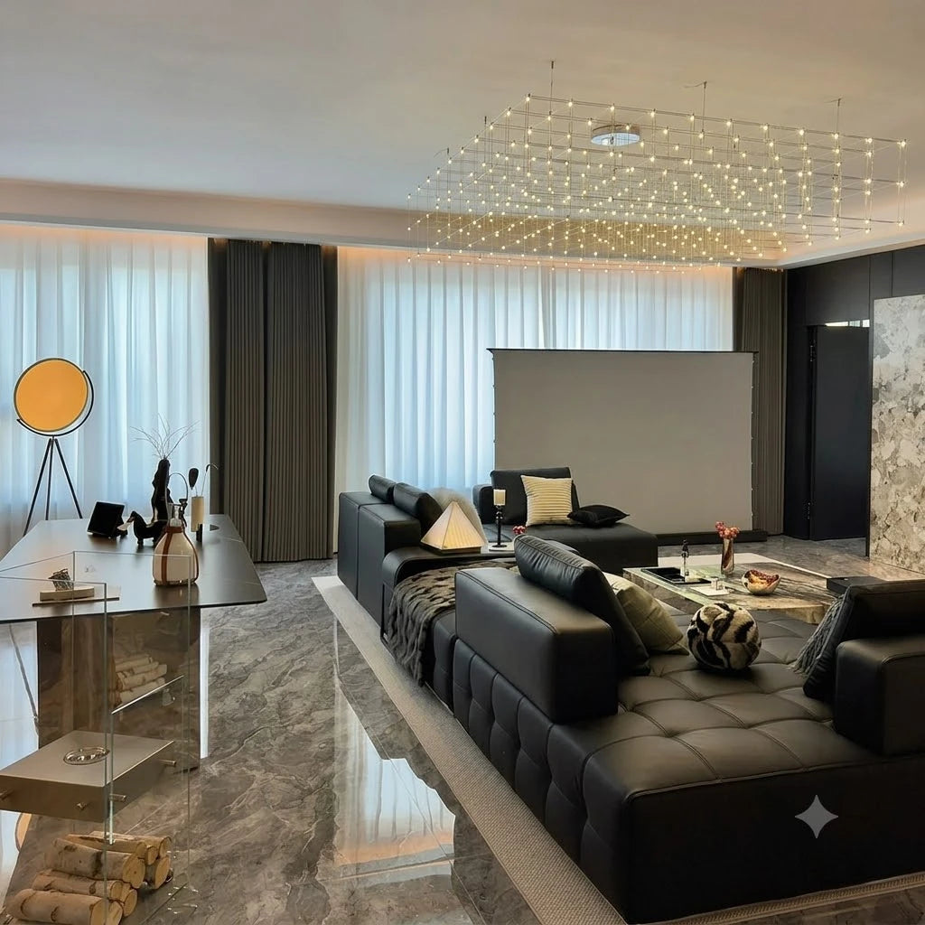 Latticework Linear Chandelier