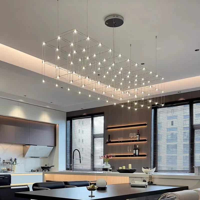 Latticework Linear Chandelier