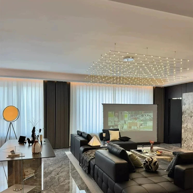 Latticework Linear Chandelier