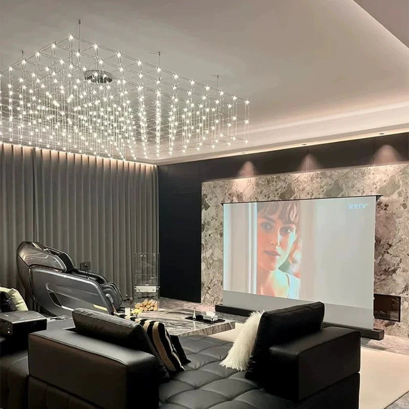Latticework Linear Chandelier