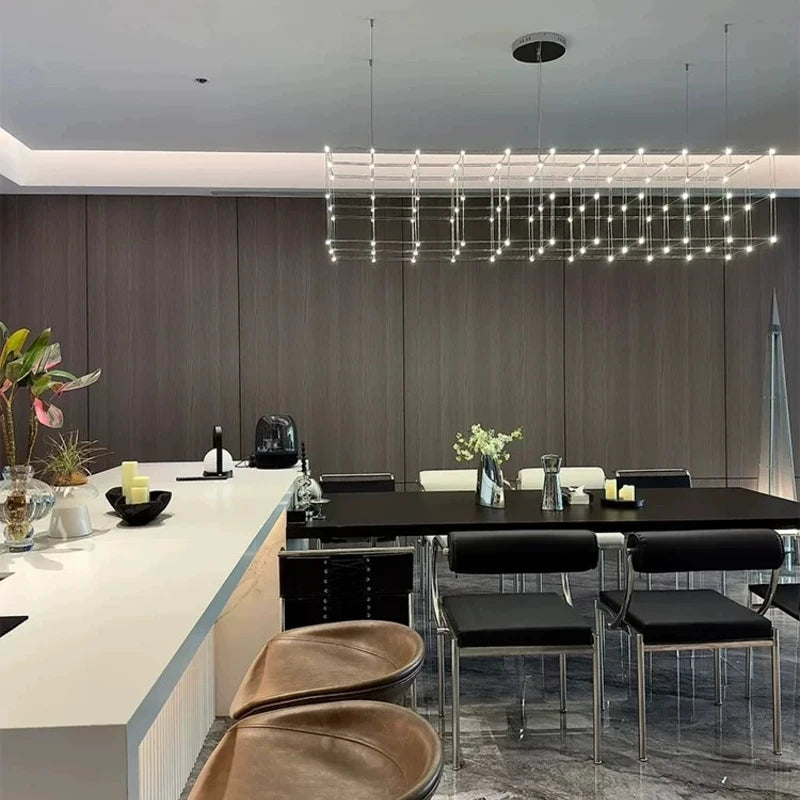 Latticework Linear Chandelier