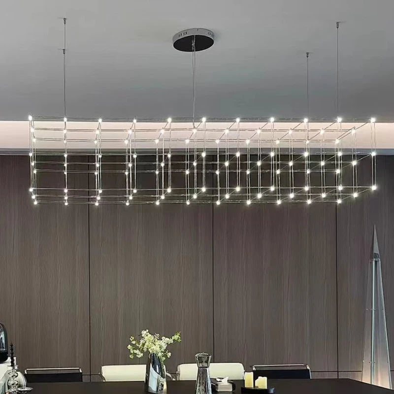 Latticework Linear Chandelier