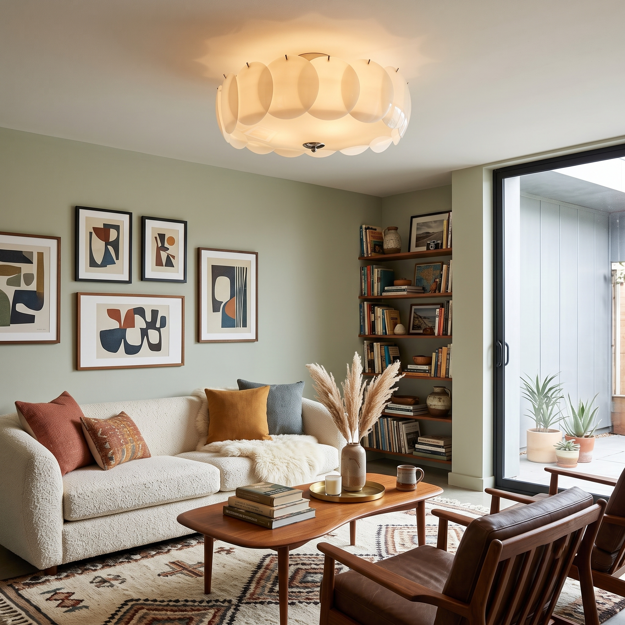 Layered Disc Glass Flush Mount