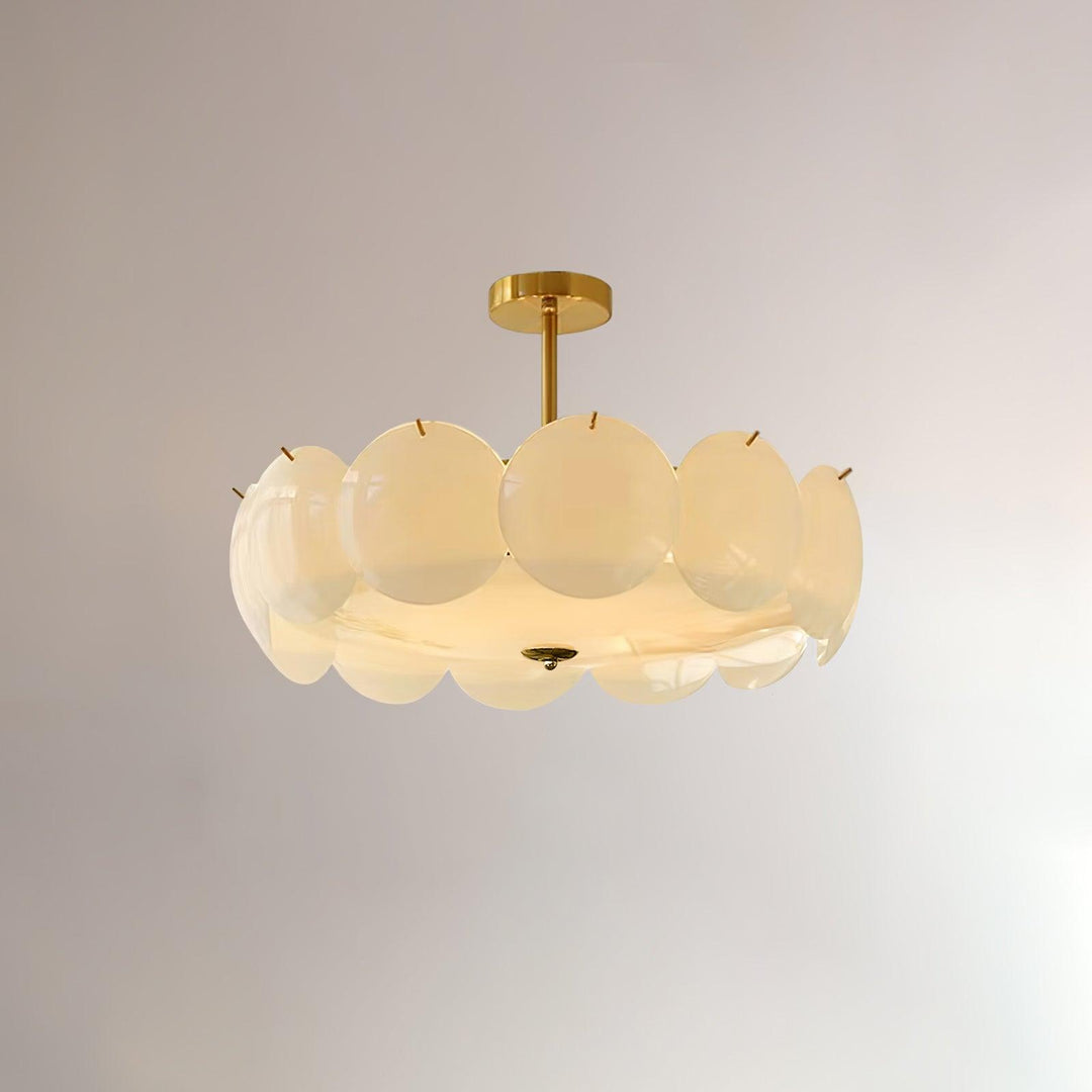 Layered Disc Glass Flush Mount