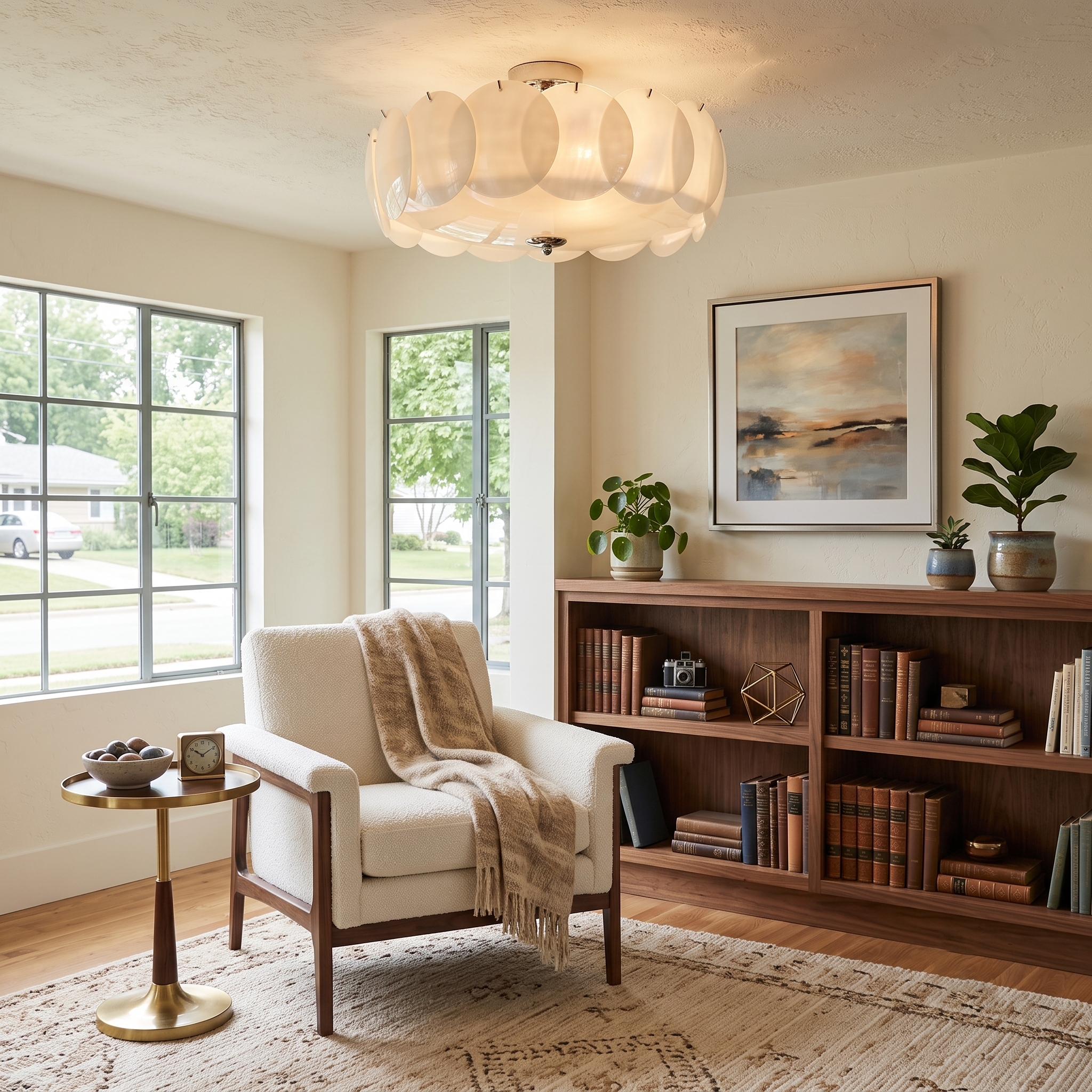 Layered Disc Glass Flush Mount