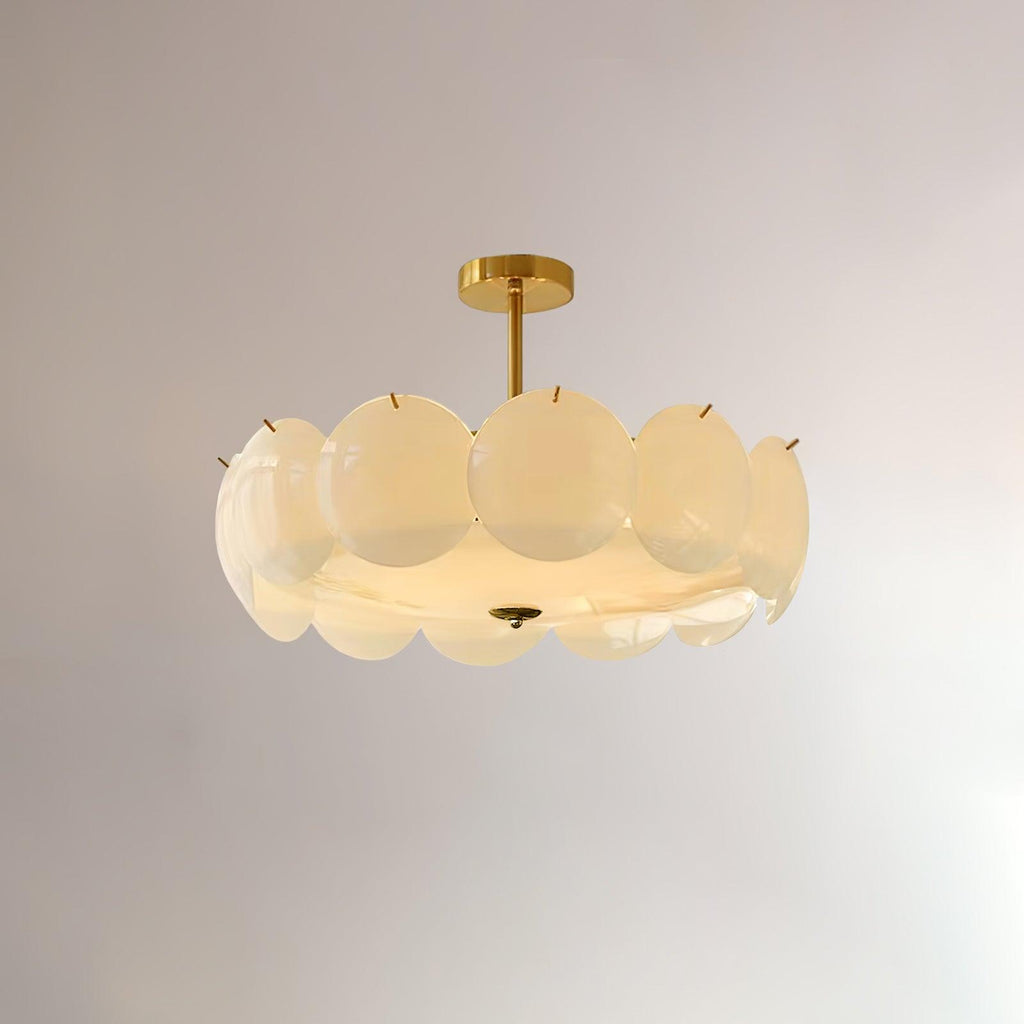 Layered Disc Glass Flush Mount