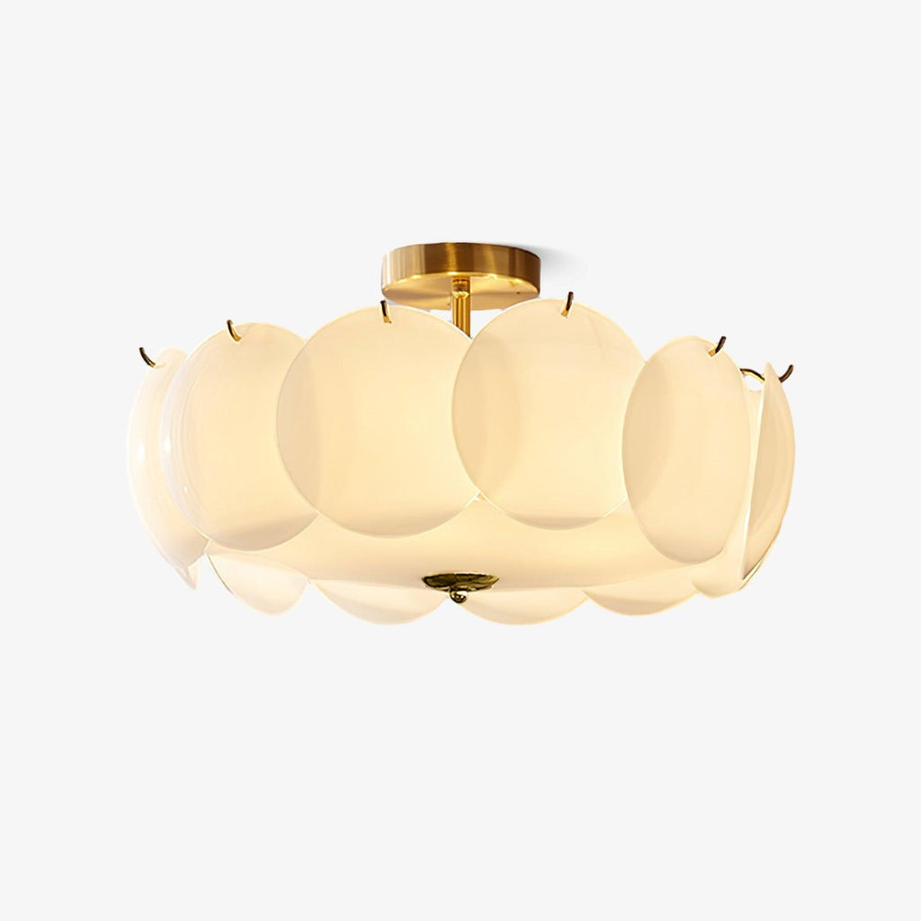 Layered Disc Glass Flush Mount