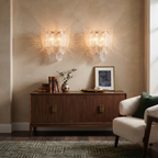 Leaf Textured Glass Wall Sconce