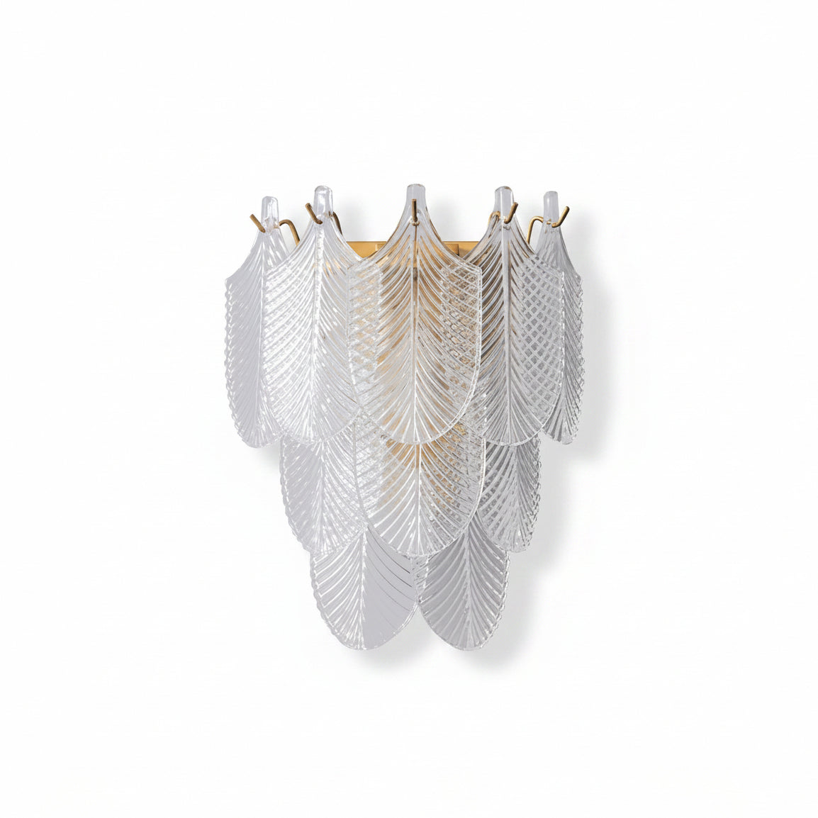 Leaf Textured Glass Wall Sconce