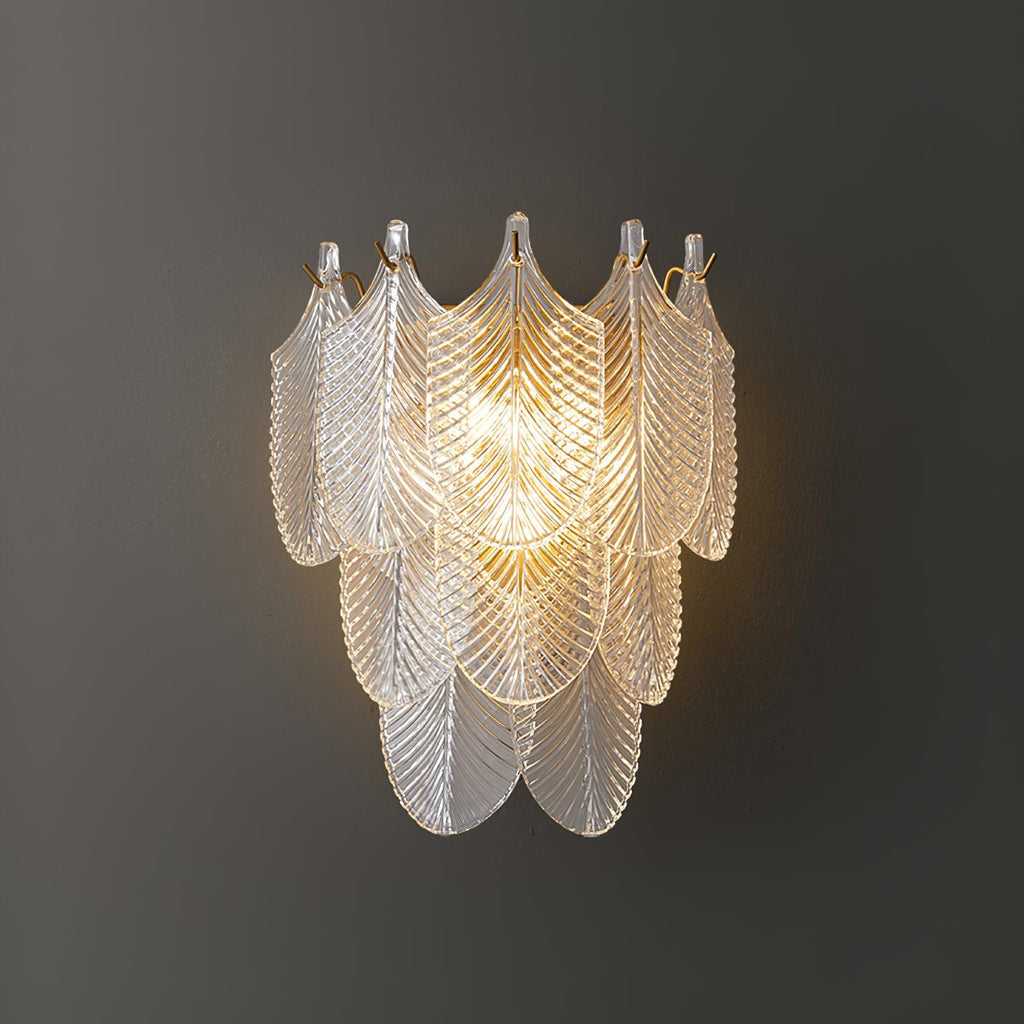 Leaf Textured Glass Wall Sconce